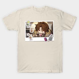 Honkai Star Rail Chibi Gallagher Drinks T-Shirt